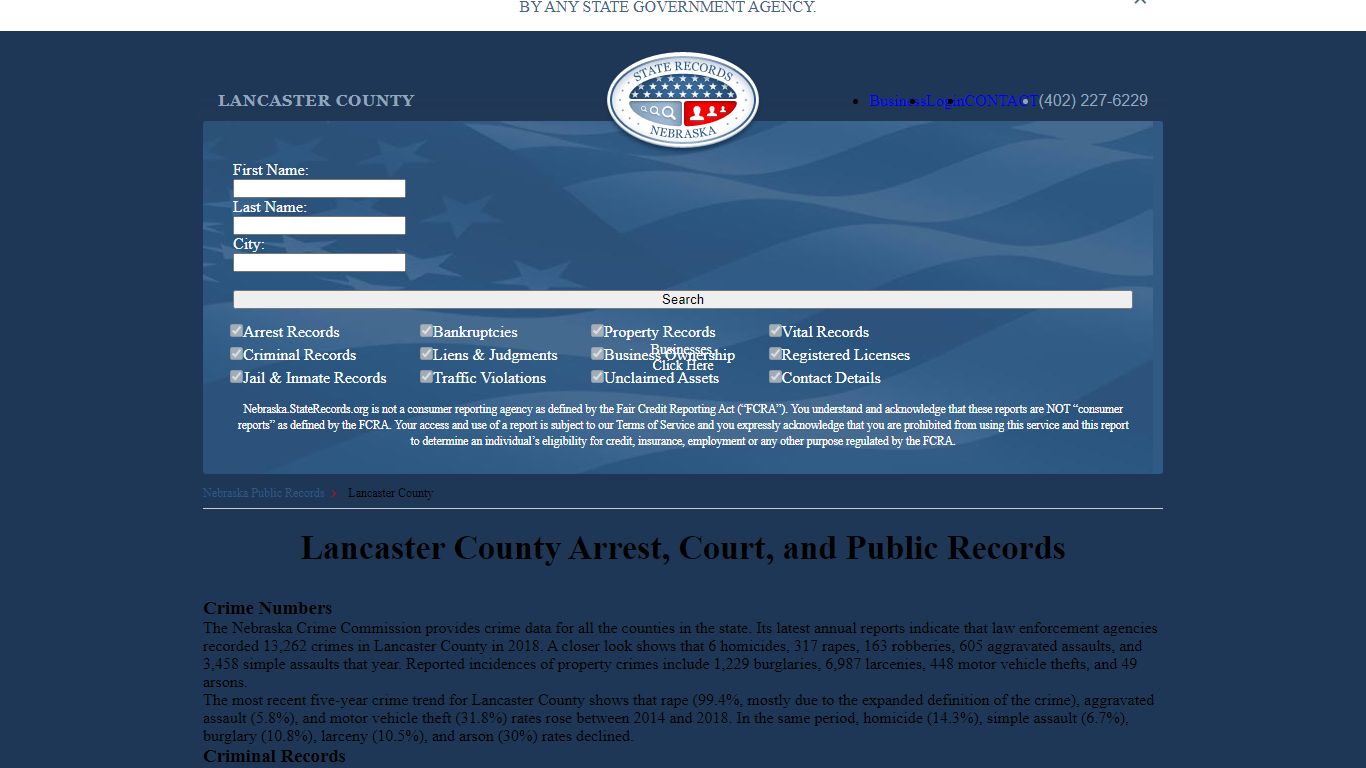 Lancaster County Arrest, Court, and Public Records